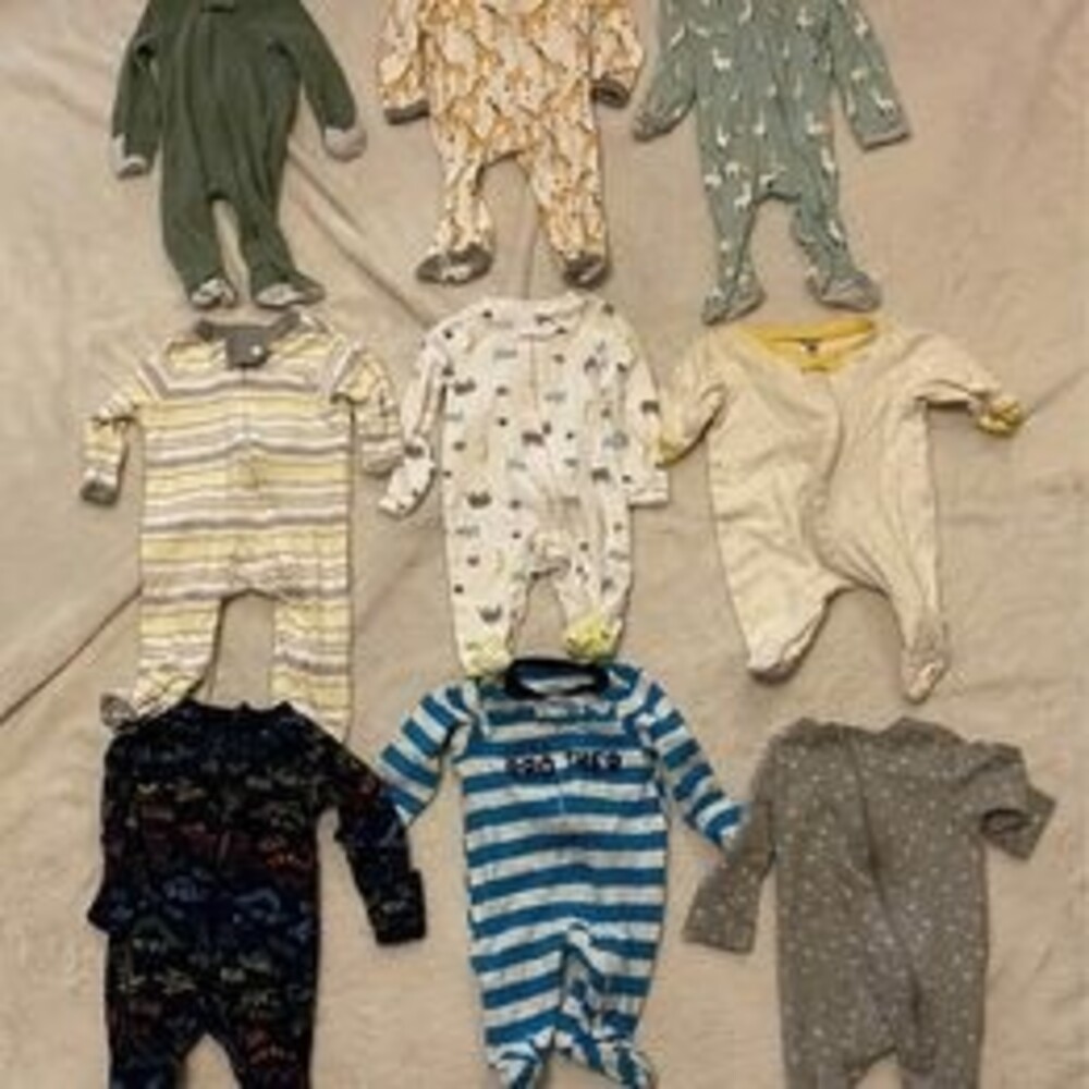 Nine Newborn Boy Bodysuits [Clothing 161]